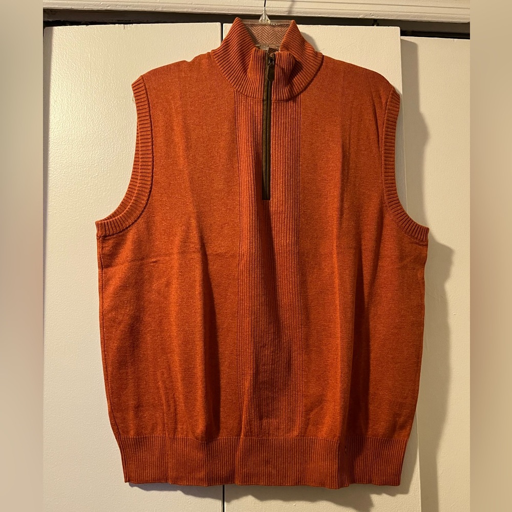 Men’s Johnston & Murphy orange 1/4-zip sweater vest